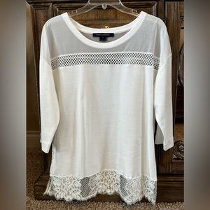 French Connection white lace detail top size S